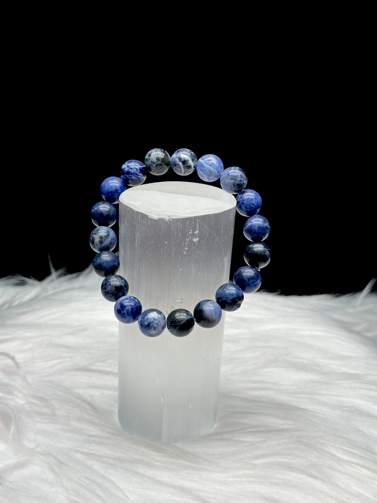 Natural Sodalite Crystal Bracelet - Healing Energy, Stretchable Cord - Intuitively Chosen