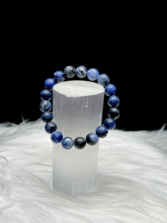 Natural Sodalite Crystal Bracelet - Healing Energy, Stretchable Cord - Intuitively Chosen