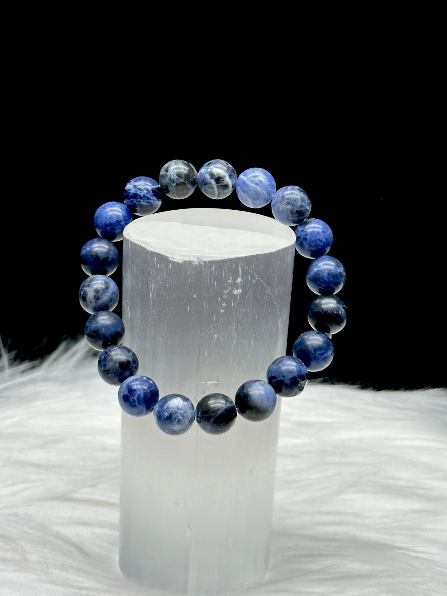 Natural Sodalite Crystal Bracelet - Healing Energy, Stretchable Cord - Intuitively Chosen