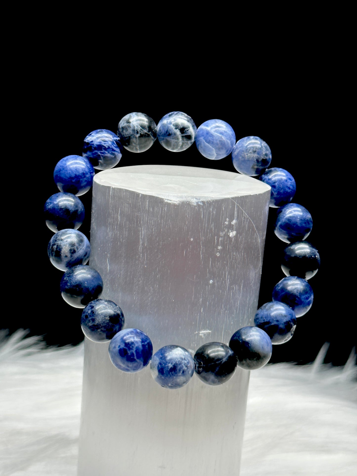 Natural Sodalite Crystal Bracelet - Healing Energy, Stretchable Cord - Intuitively Chosen