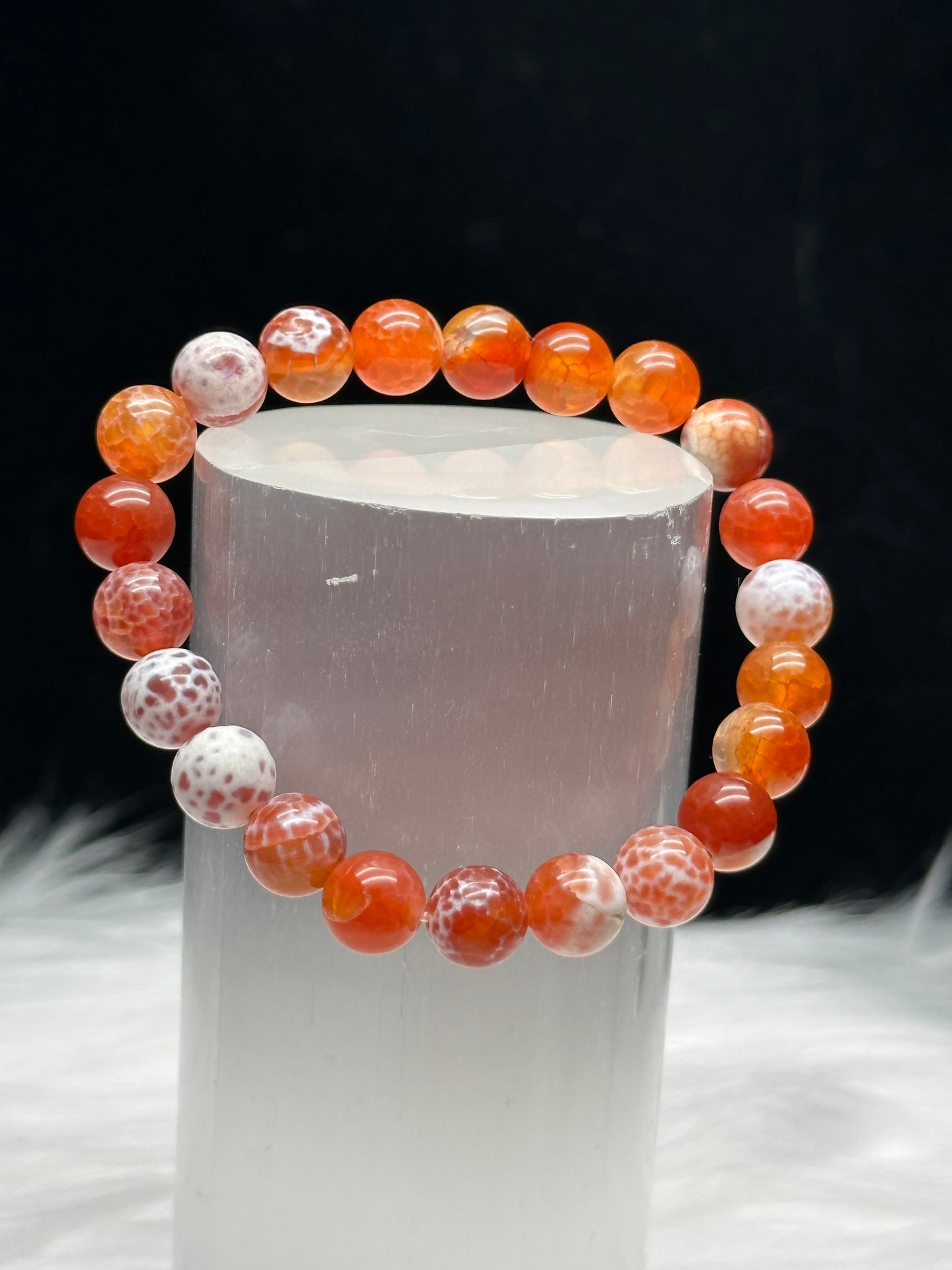 Natural Snake Agate Crystal Bracelet for Healing - Intuitively Chosen Gemstone Jewelry