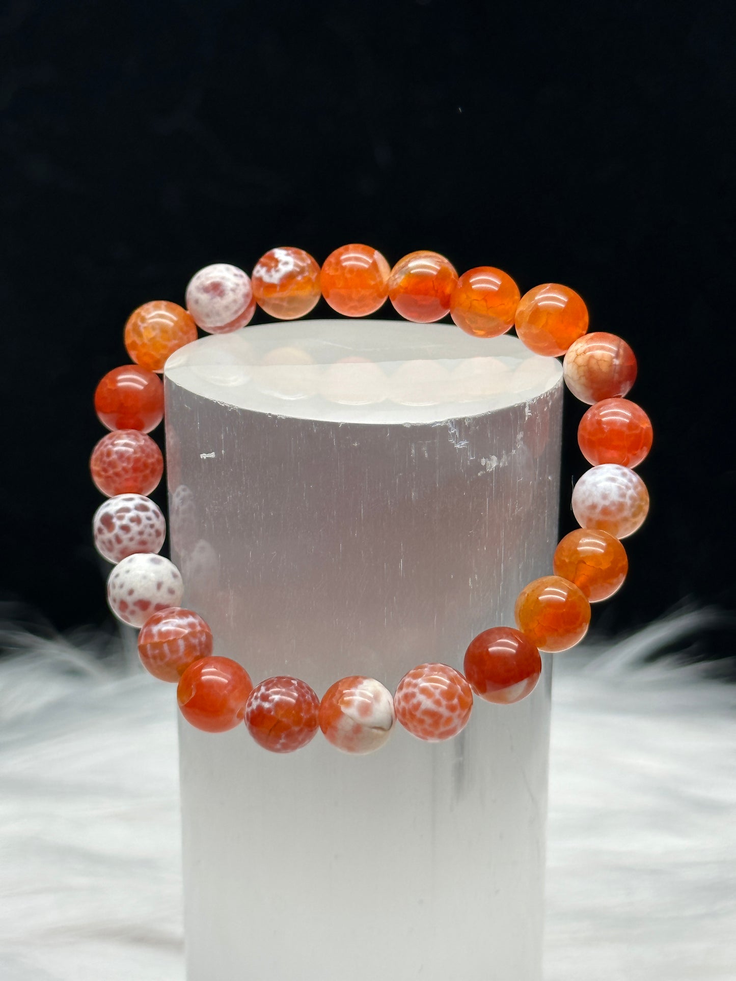 Natural Snake Agate Crystal Bracelet for Healing - Intuitively Chosen Gemstone Jewelry