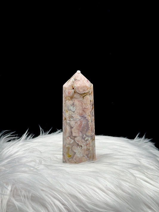 Stunning Flower Agate Crystal Point - 5.5 Inches Tall, Natural Beauty