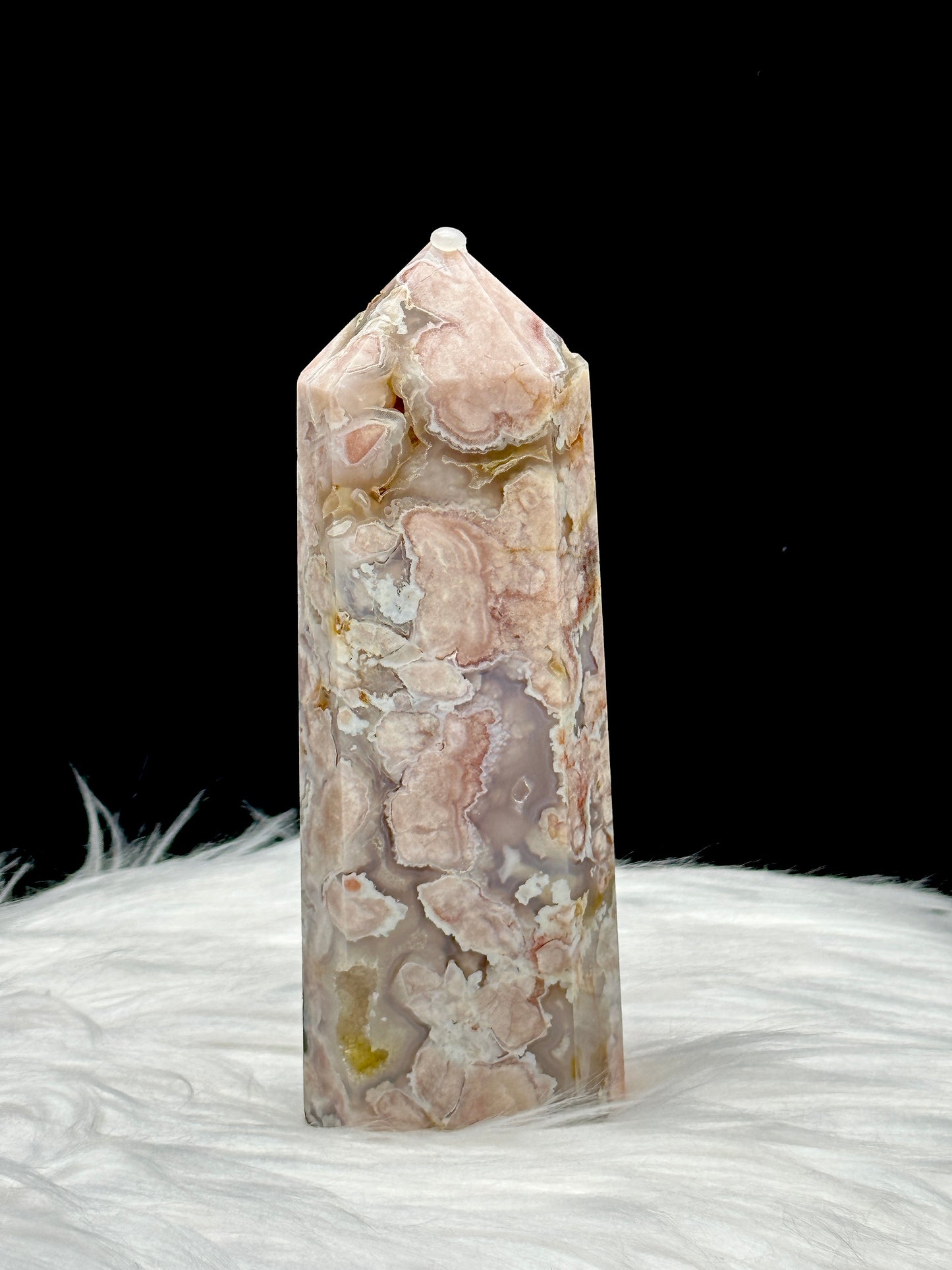 Stunning Flower Agate Crystal Point - 5.5 Inches Tall, Natural Beauty