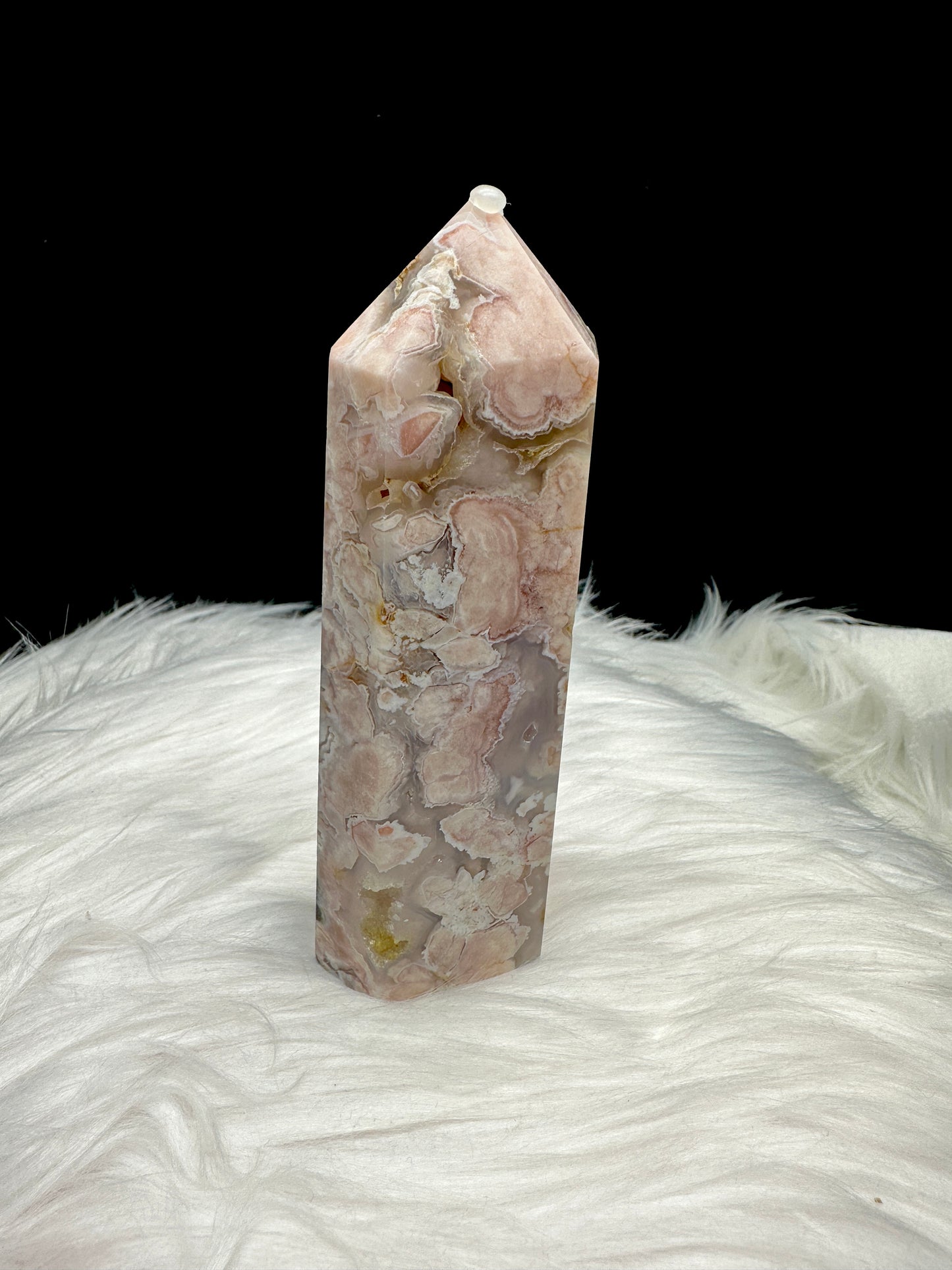 Stunning Flower Agate Crystal Point - 5.5 Inches Tall, Natural Beauty