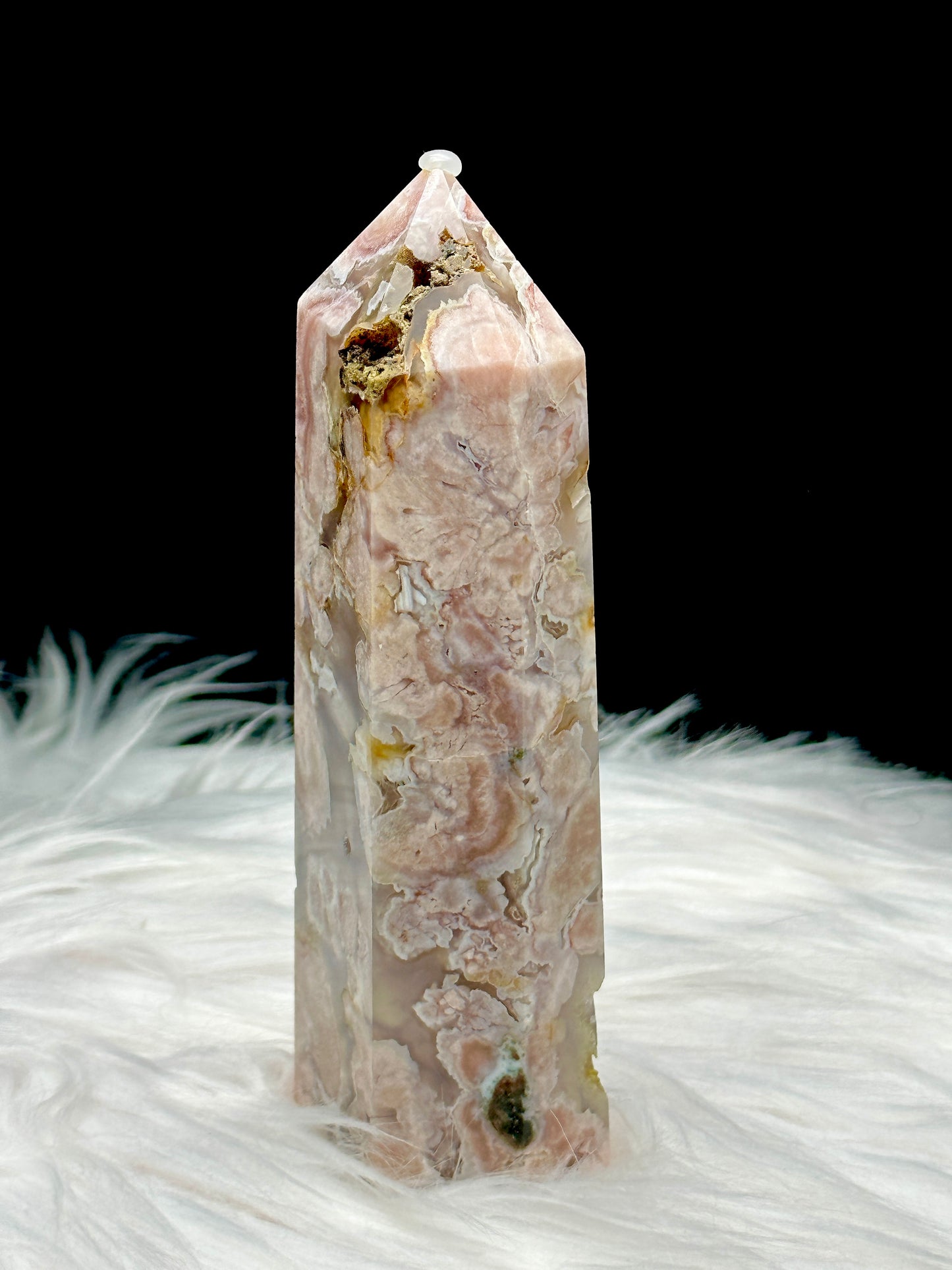 Stunning Flower Agate Crystal Point - 5.5 Inches Tall, Natural Beauty