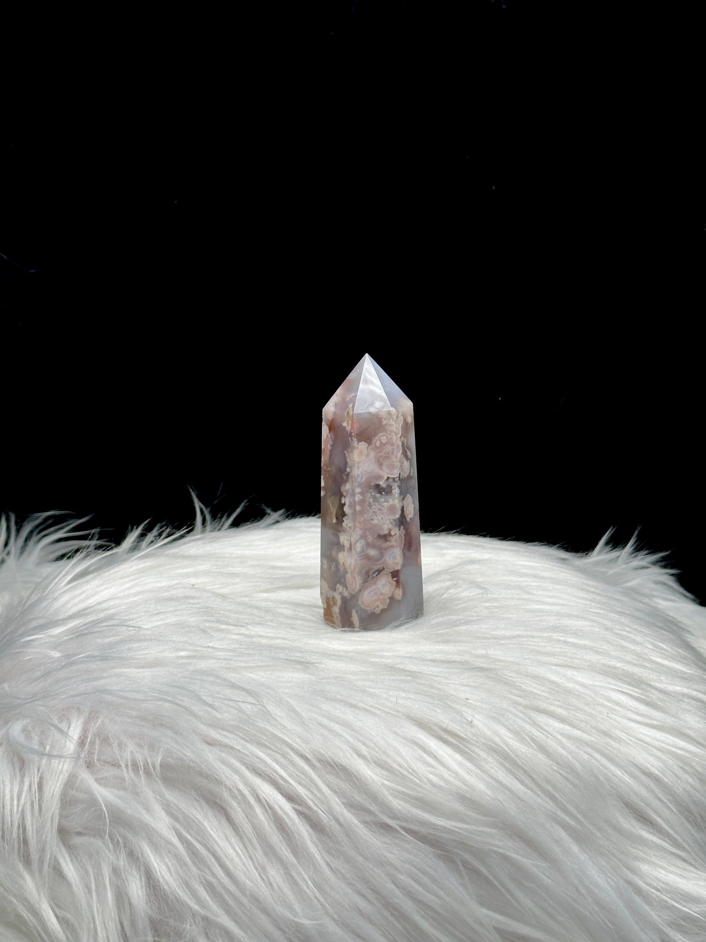 Flower Agate Crystal Point - 4.2 Inches Tall - Natural Healing Energy