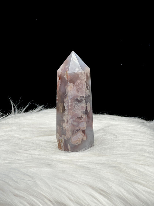 Flower Agate Crystal Point - 4.2 Inches Tall - Natural Healing Energy