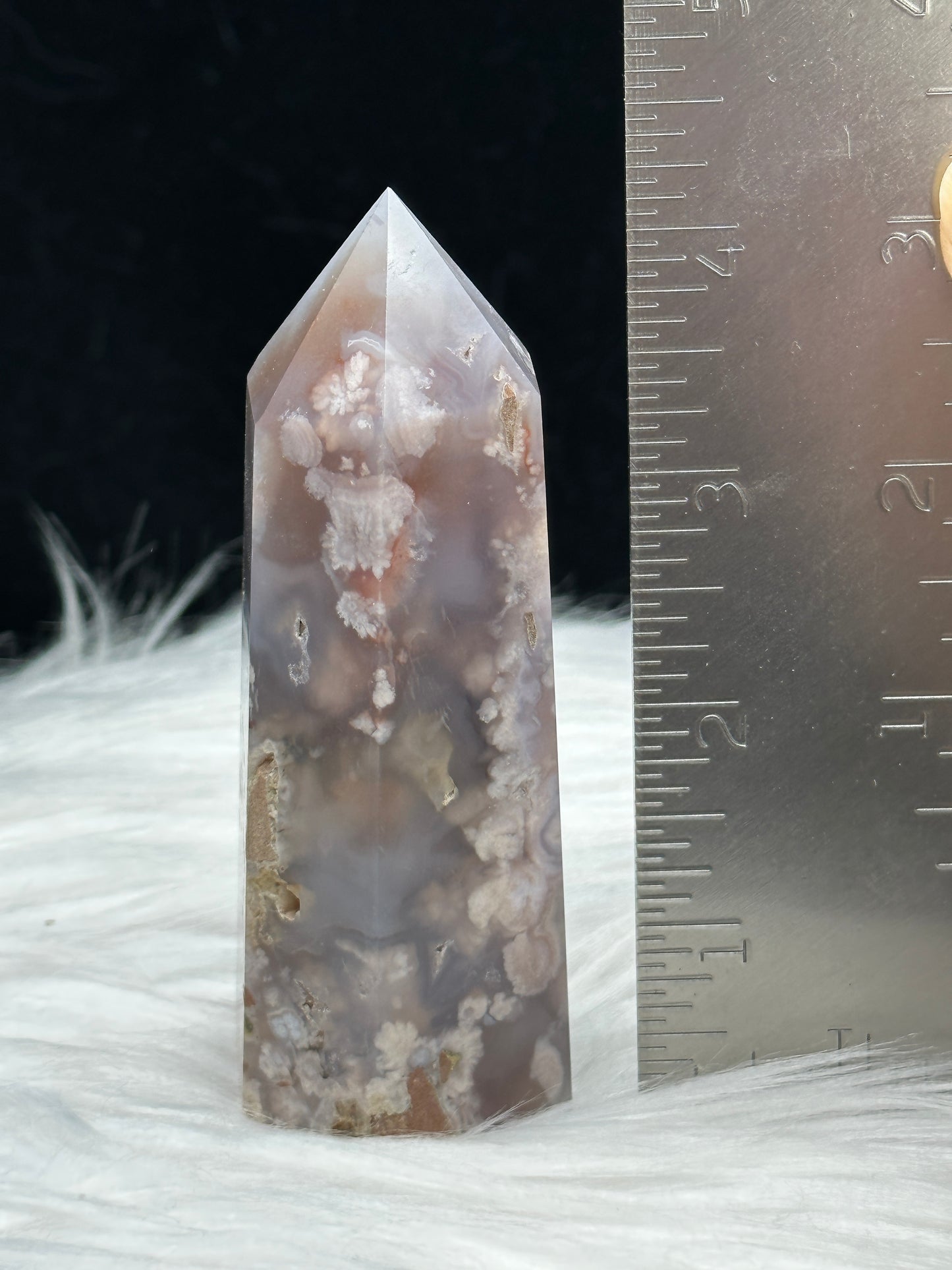 Flower Agate Crystal Point - 4.2 Inches Tall - Natural Healing Energy