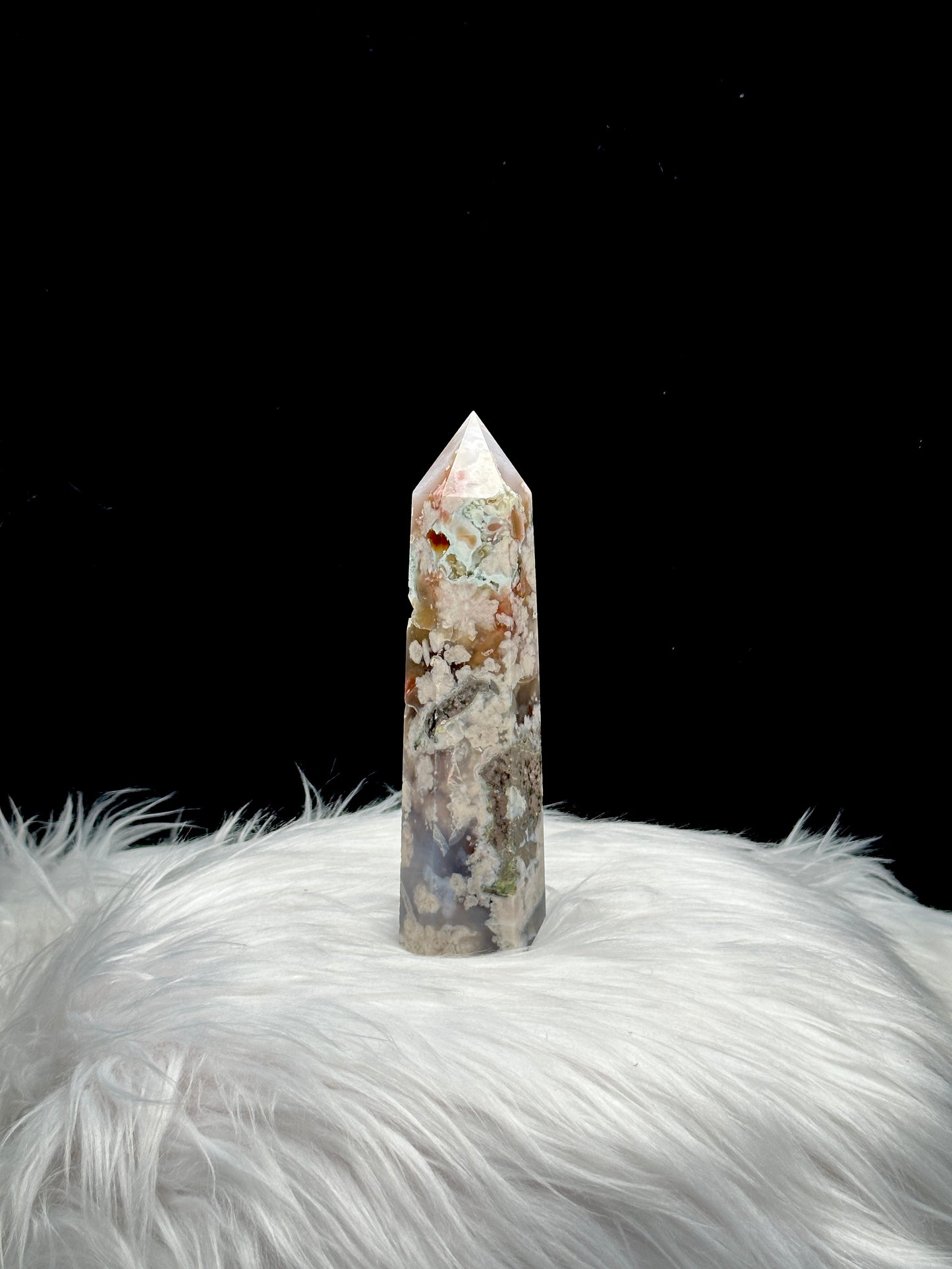 Flower Agate Crystal Point - 7 Inches Tall, 446 Grams