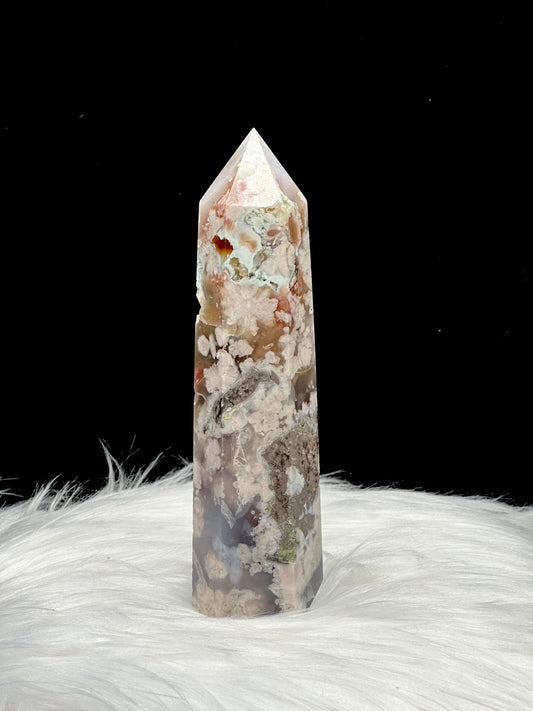 Flower Agate Crystal Point - 7 Inches Tall, 446 Grams