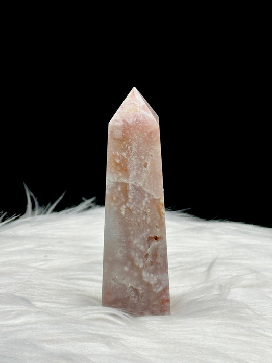 Pink Amethyst Agate Crystal Point - 4.5 Inches Tall, 141 Grams - Healing Home Decor