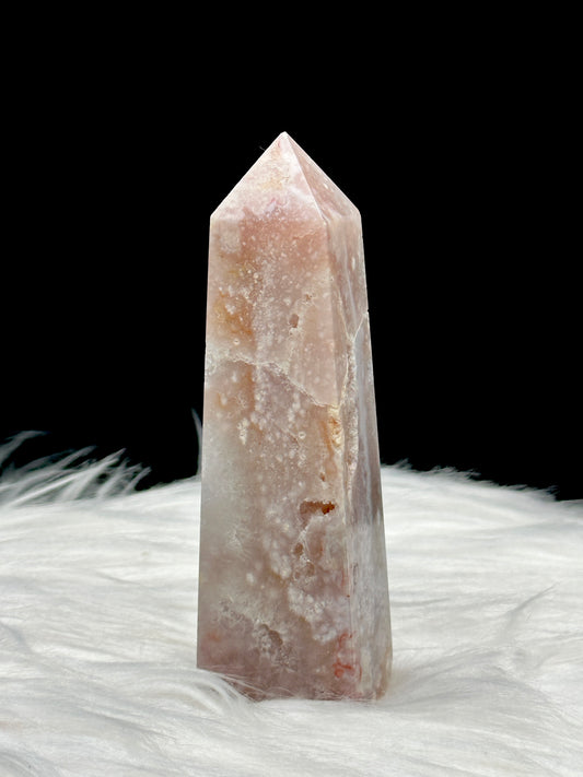 Pink Amethyst Agate Crystal Point - 4.5 Inches Tall, 141 Grams - Healing Home Decor