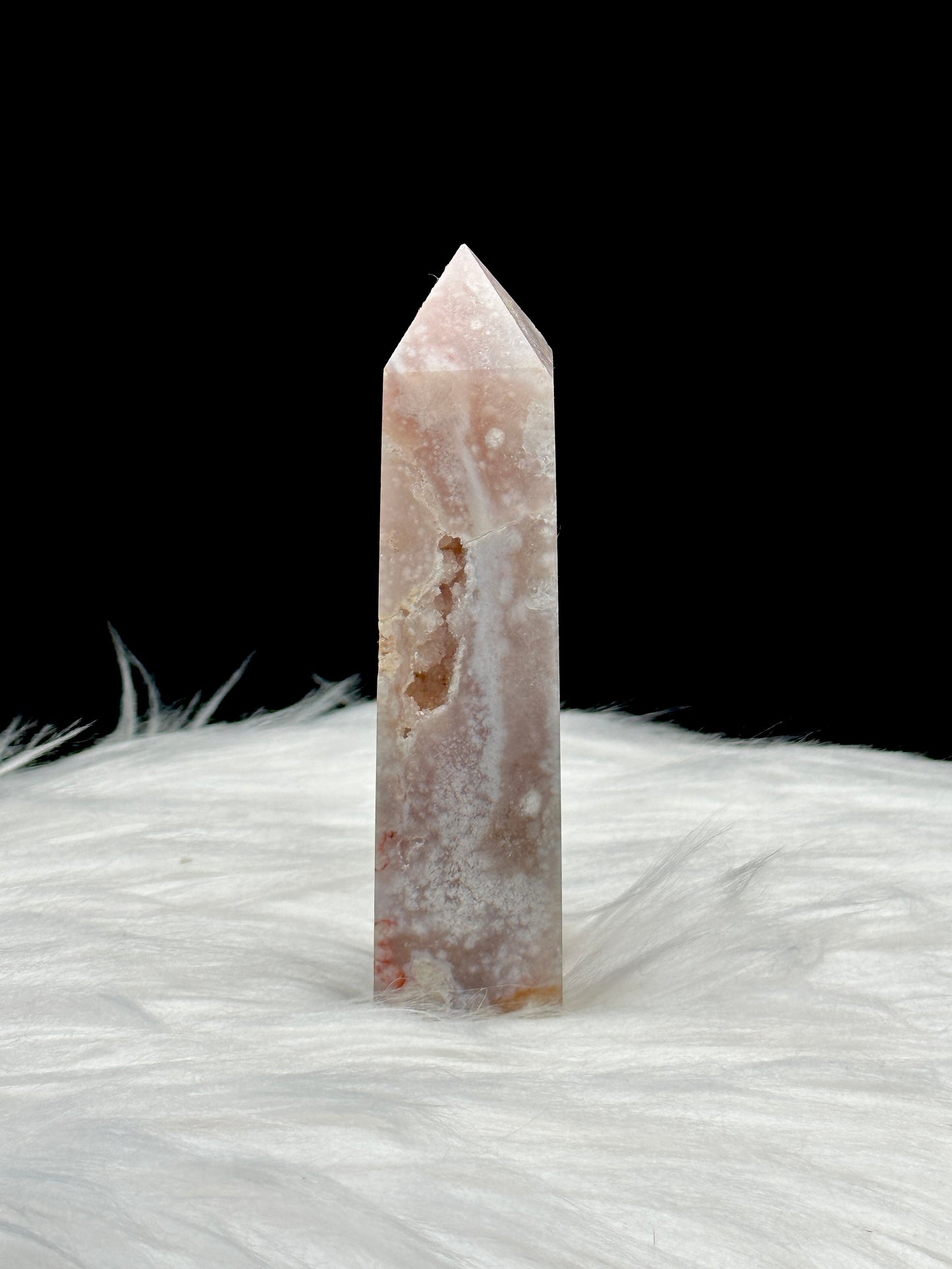 Pink Amethyst Agate Crystal Point - 4.5 Inches Tall, 141 Grams - Healing Home Decor