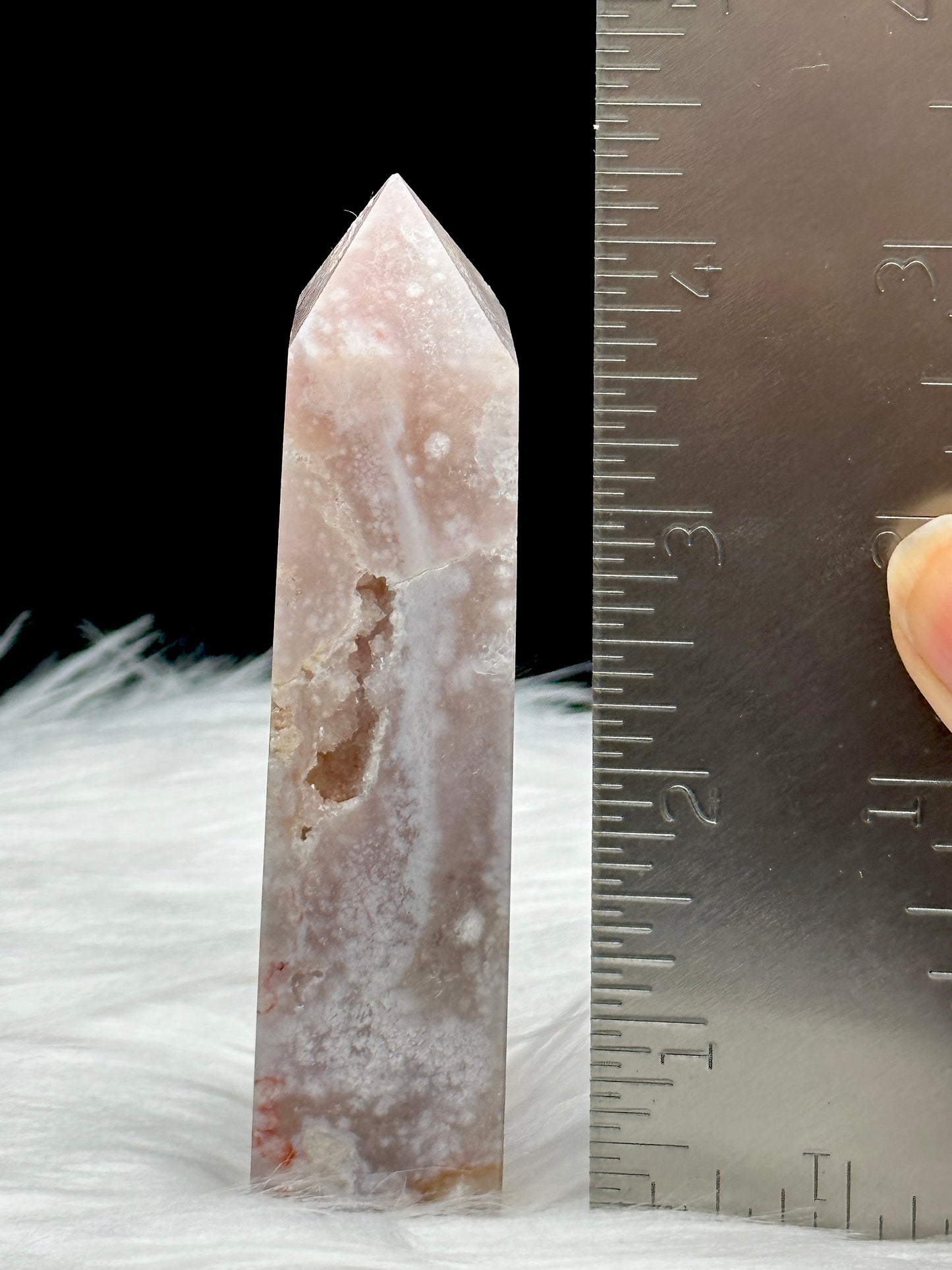 Pink Amethyst Agate Crystal Point - 4.5 Inches Tall, 141 Grams - Healing Home Decor