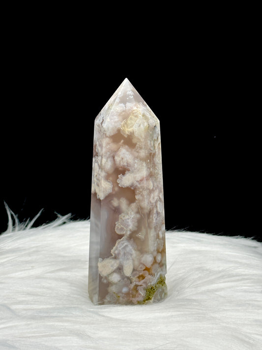 Stunning Flower Agate Crystal Point - 5 Inches Tall, 300 Grams