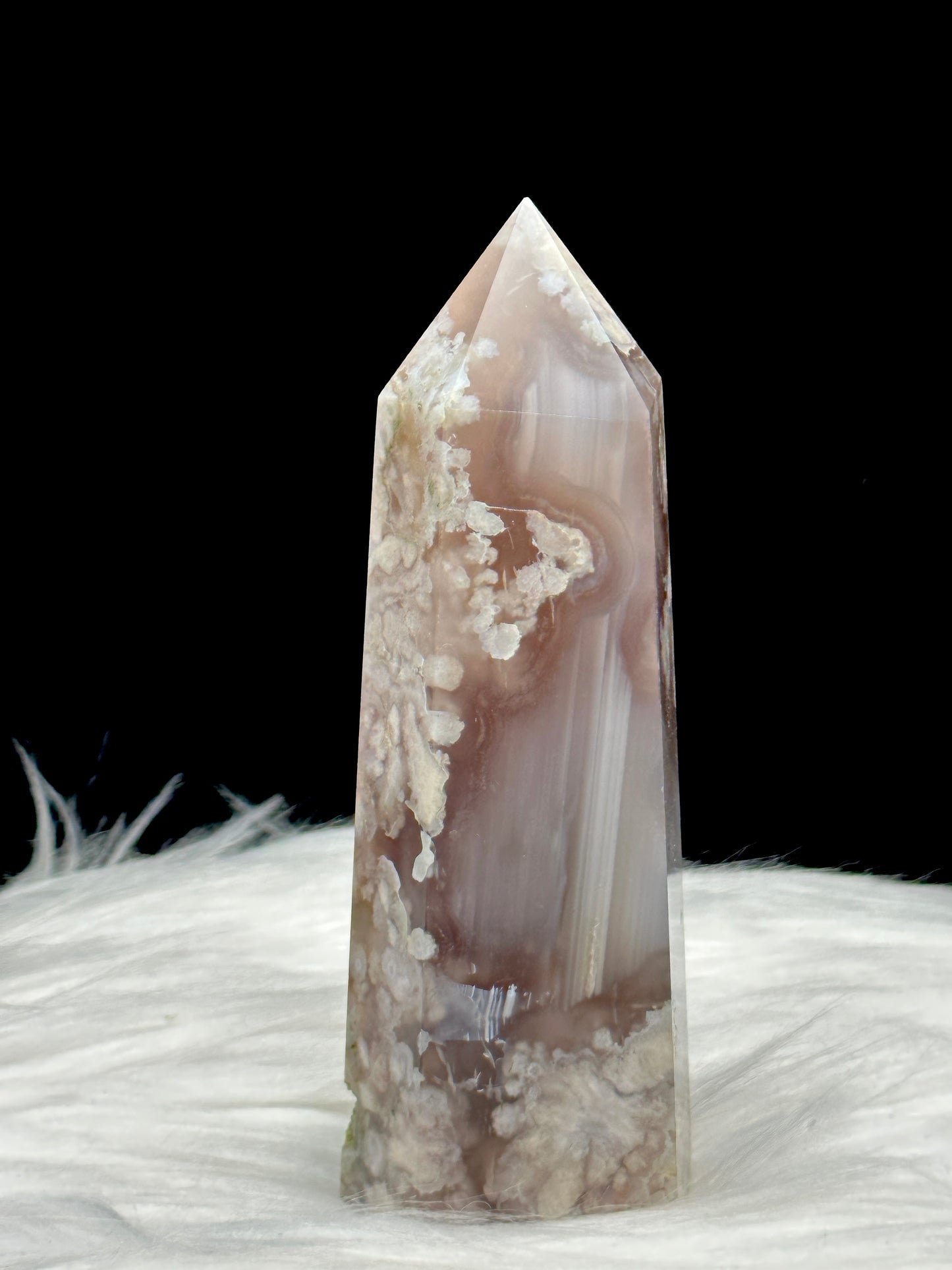 Stunning Flower Agate Crystal Point - 5 Inches Tall, 300 Grams