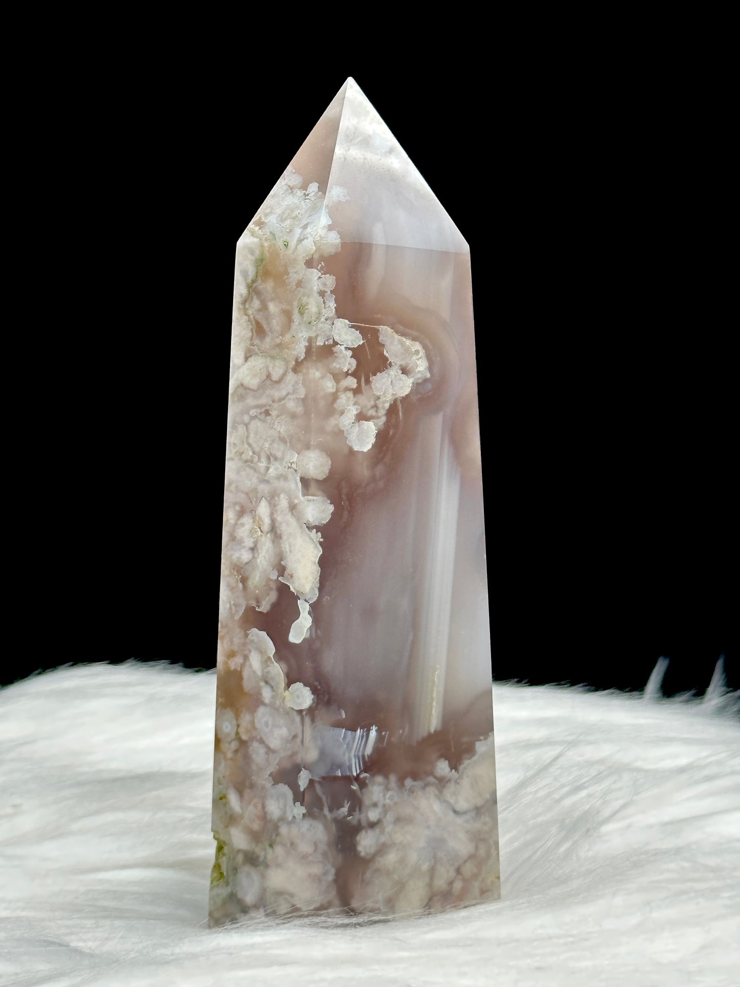 Stunning Flower Agate Crystal Point - 5 Inches Tall, 300 Grams