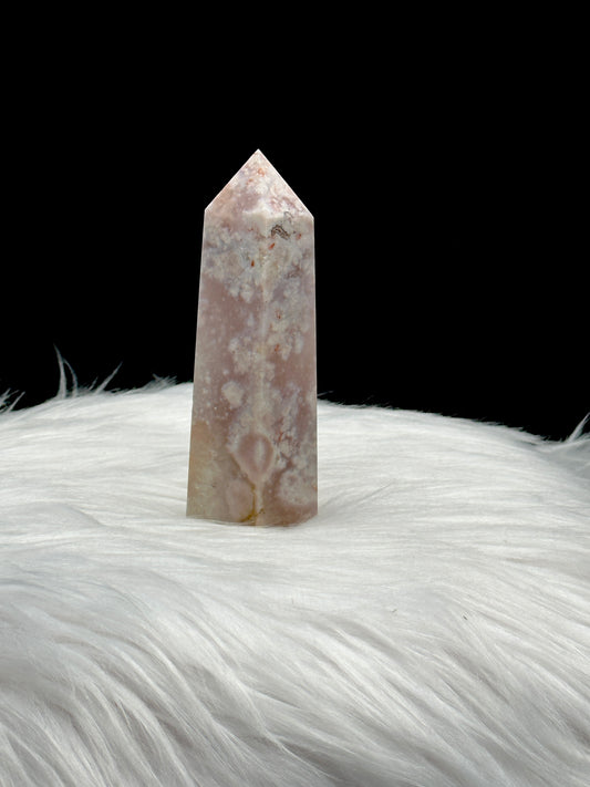 Pink Amethyst Flower Agate Crystal Point/Tower - 202g, 4.5 Inches High