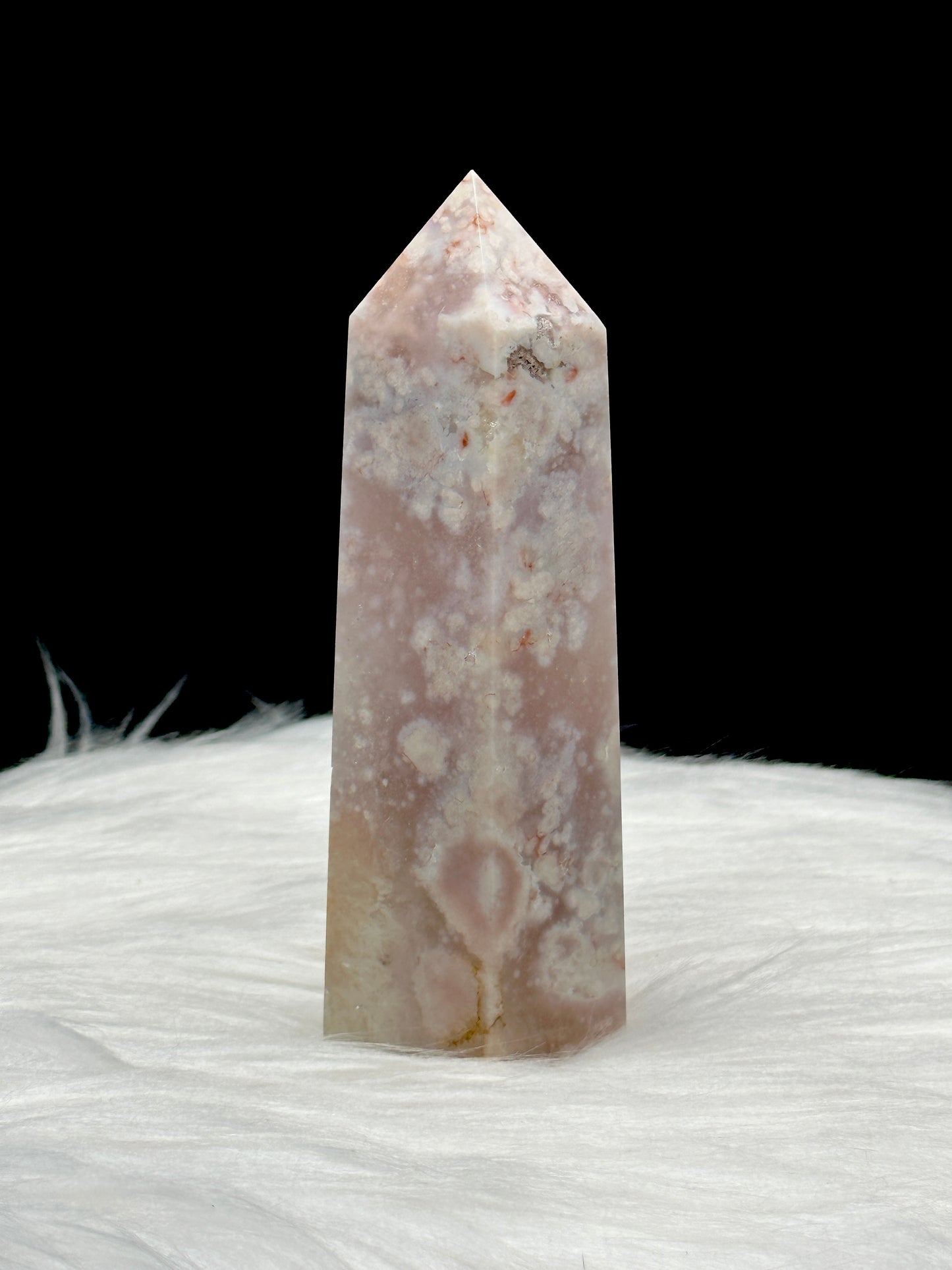 Pink Amethyst Flower Agate Crystal Point/Tower - 202g, 4.5 Inches High