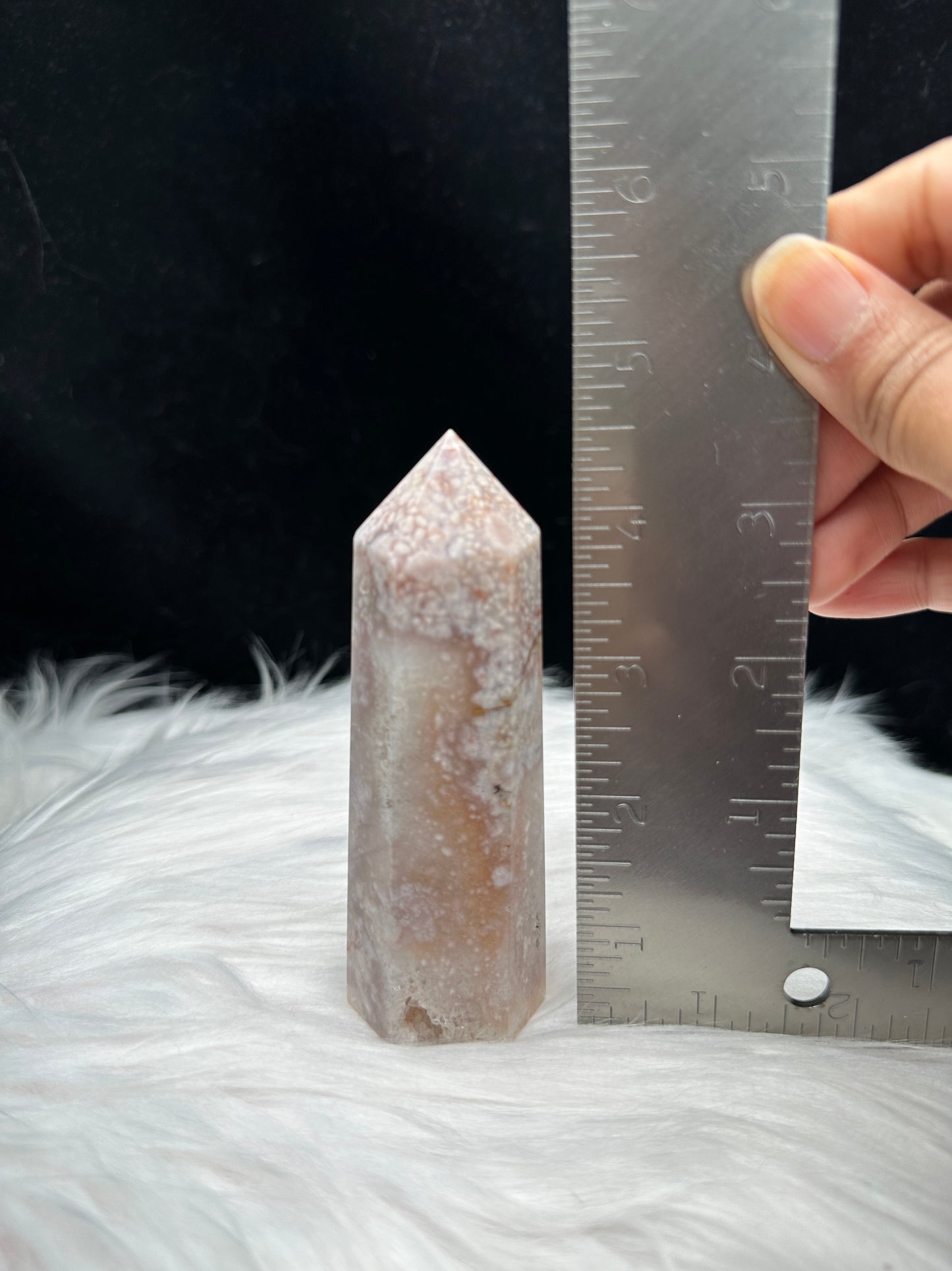 Pink Amethyst Flower Agate Crystal Point/Tower - 202g, 4.5 Inches High