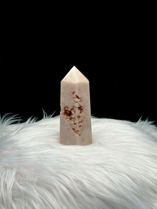 Druzy Pink Amethyst Crystal Point/Tower - 447g - 5 Inches High - Authentic and Unique