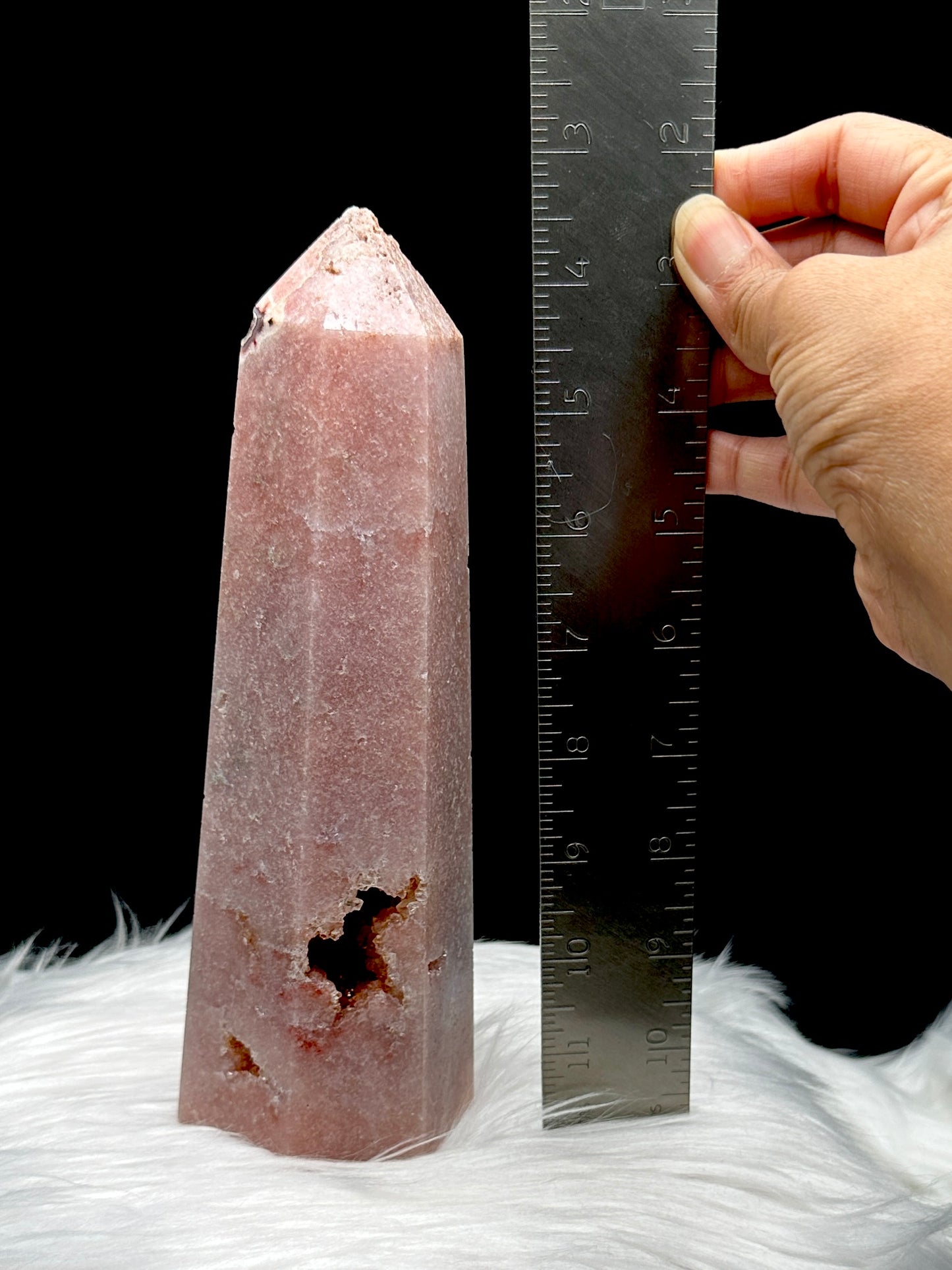 High-Quality Pink Amethyst Crystal Point Tower - 1.26kg (Approx. 9 Inches)