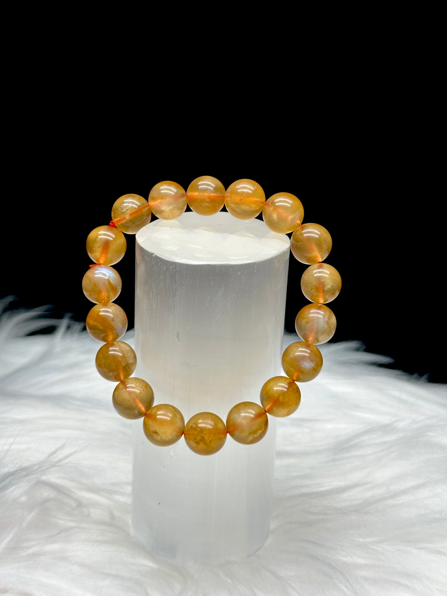 RARE High Quality Golden Andesine ( Orange Labradorite) Crystal bracelet - 9.8mm