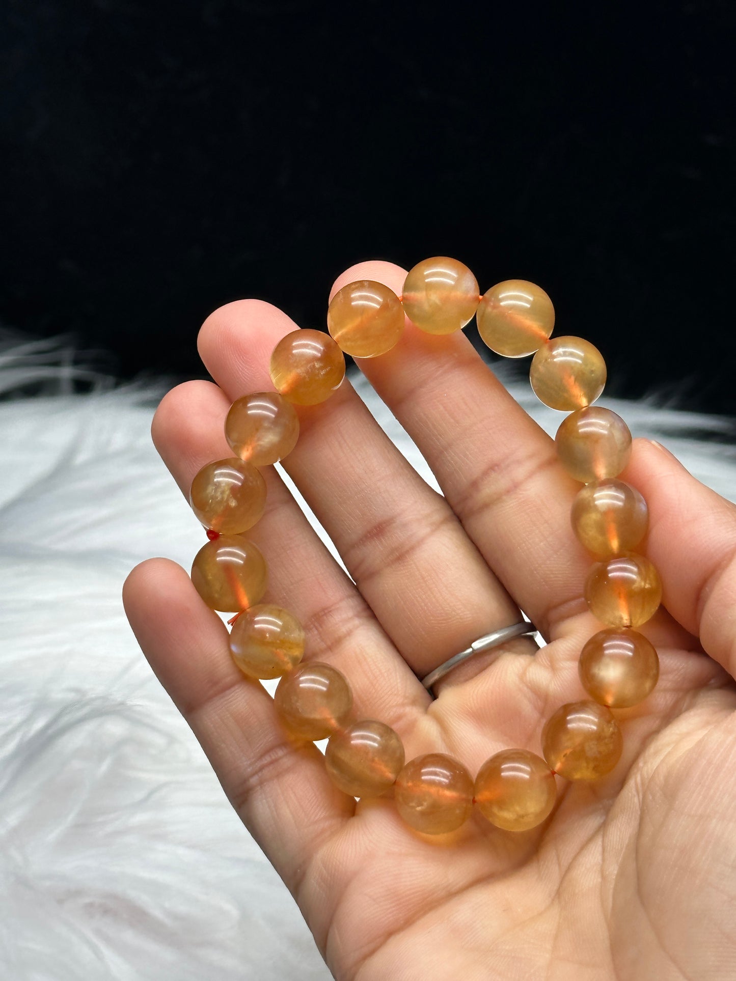 RARE High Quality Golden Andesine ( Orange Labradorite) Crystal bracelet - 9.8mm