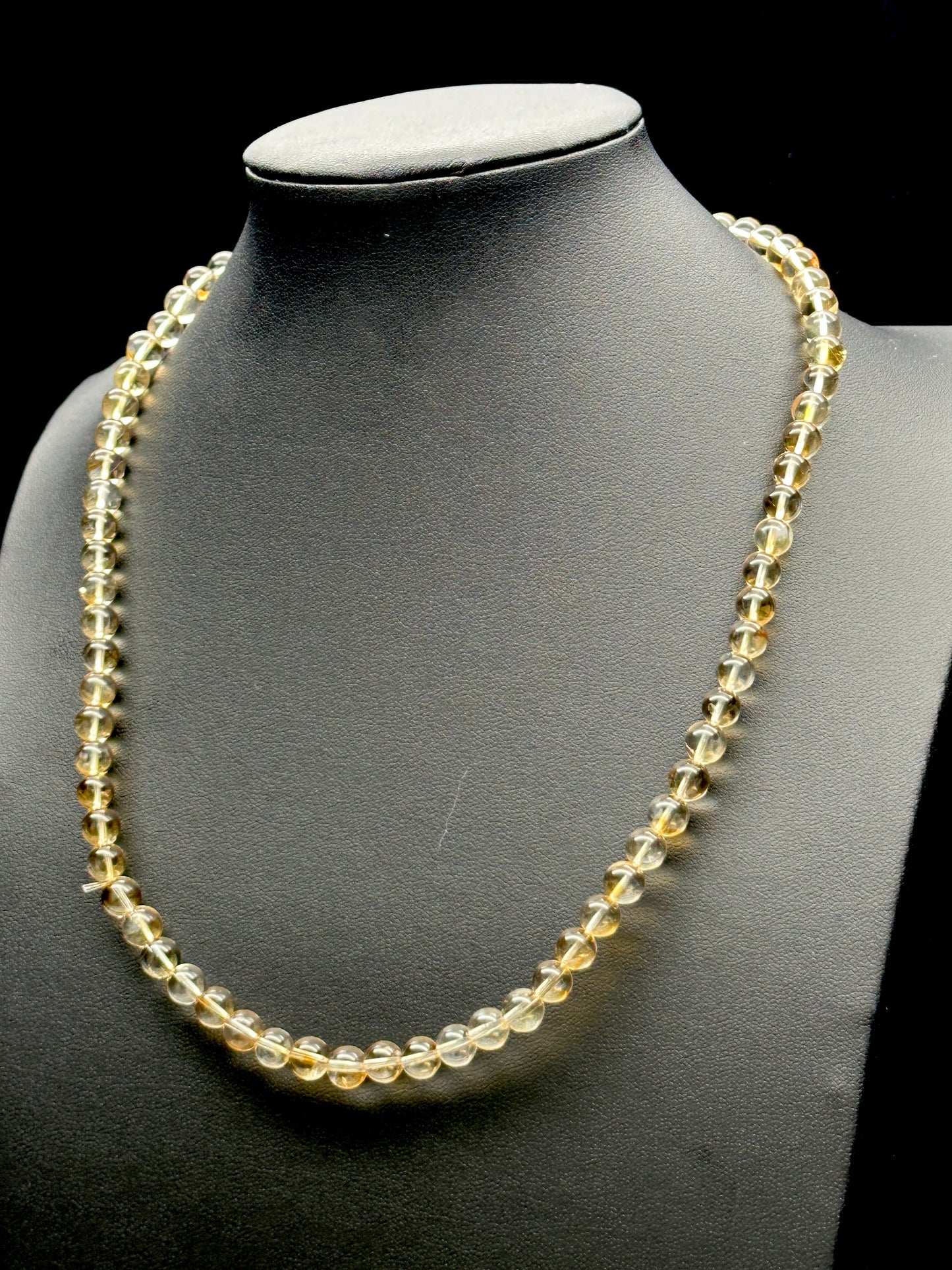 Citrine Crystal Necklace Bracelet – 8mm Beads, Stretch Cord, Wear as Wrap Bracelet or Necklace