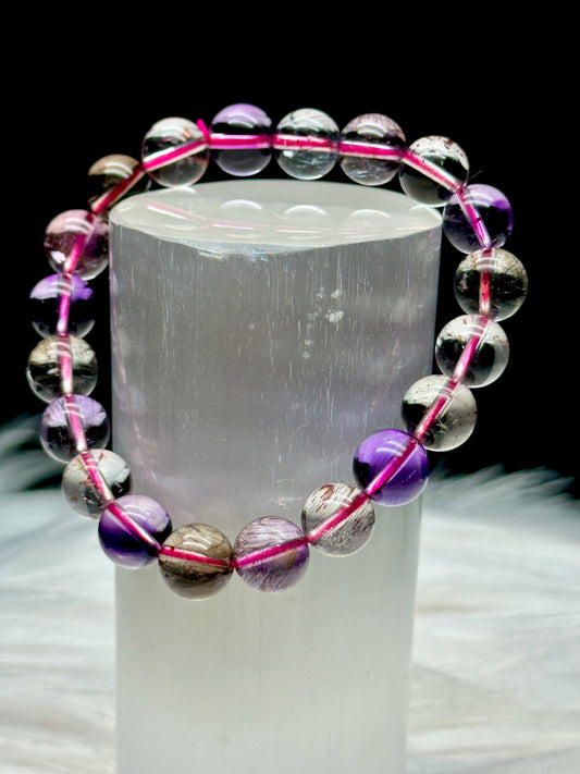 High Quality Rutilated Super 7 Crystal bracelet- 8mm bead size