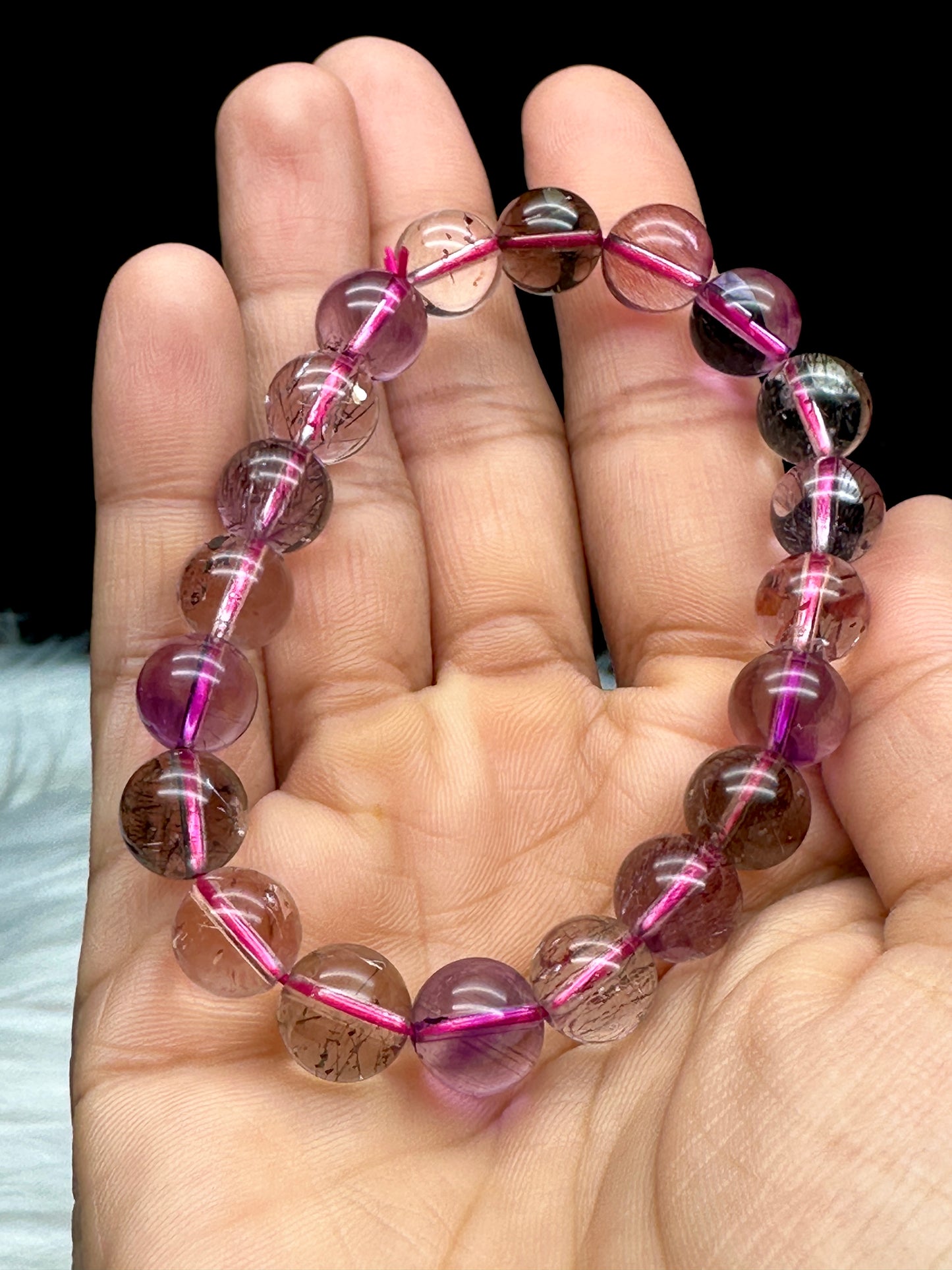 High Quality Rutilated Super 7 Crystal bracelet- 8mm bead size