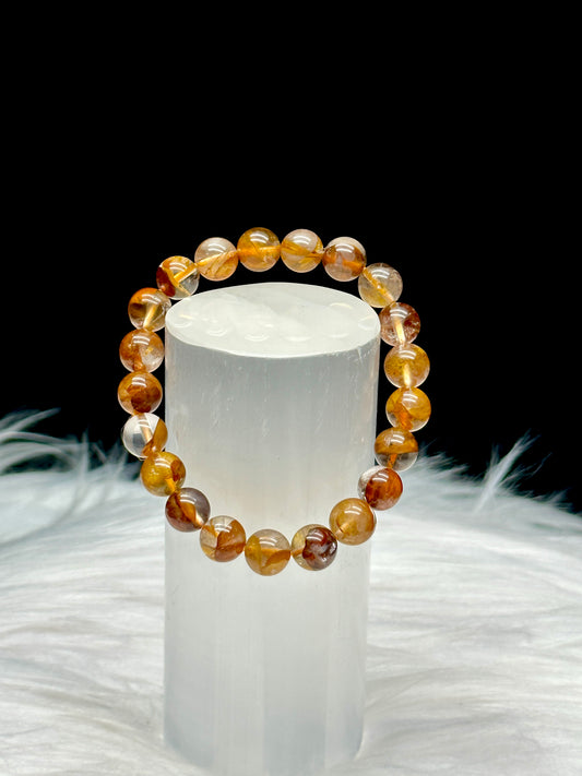 High-Quality Golden Healer Crystal Bracelet – 8mm Beads, Stretch Cord