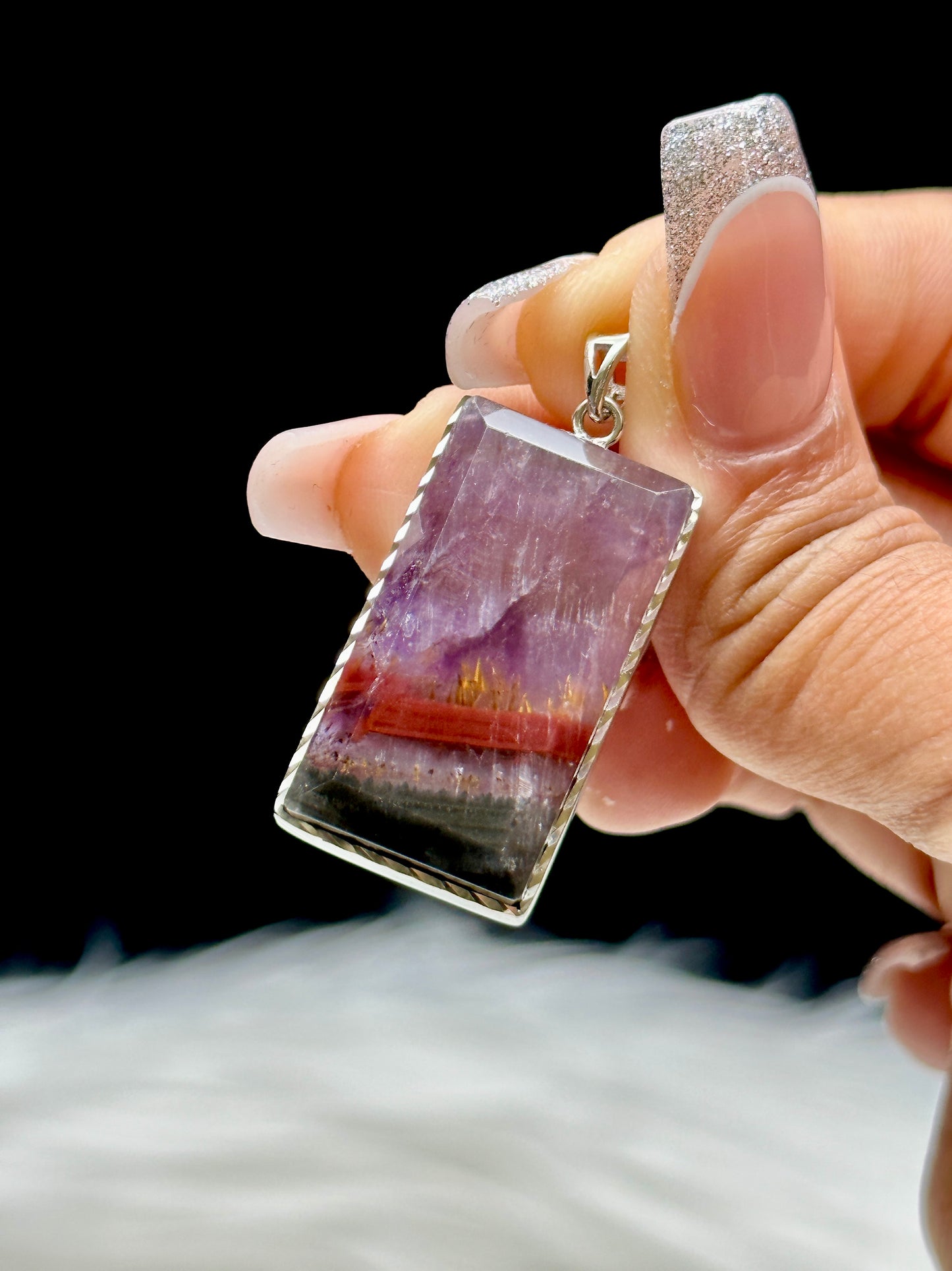 AAA Auralite 23 Pendant – Sterling Silver Setting & Hook, Rare High-Vibration Crystal