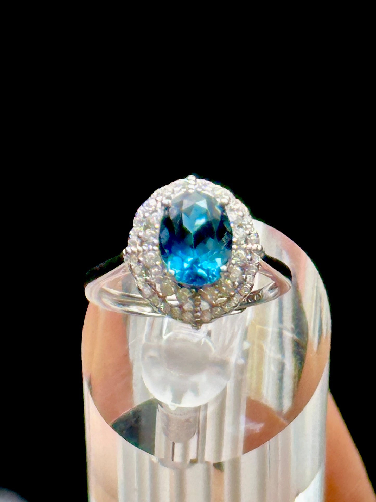 High-Quality London Blue Topaz Ring – Adjustable Size, 925 Sterling Silver