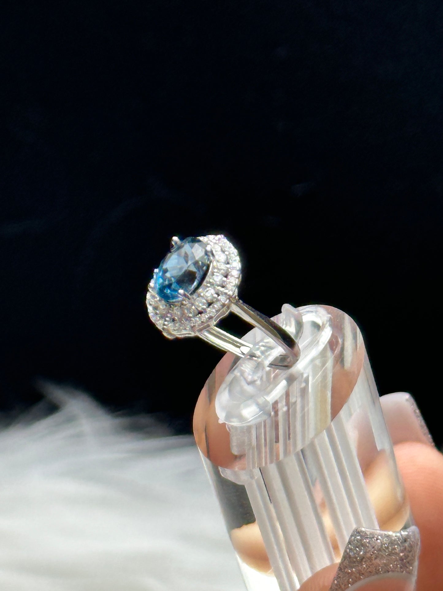 High-Quality London Blue Topaz Ring – Adjustable Size, 925 Sterling Silver