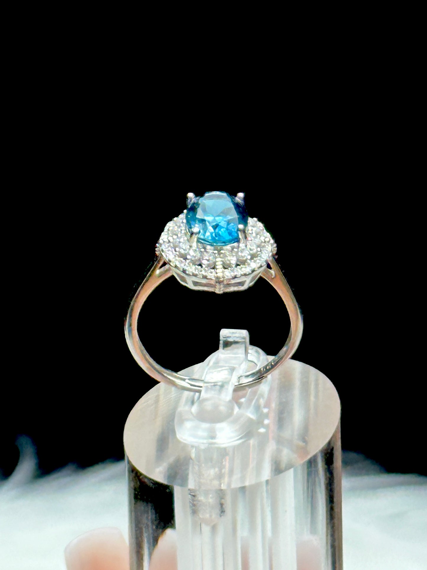 High-Quality London Blue Topaz Ring – Adjustable Size, 925 Sterling Silver