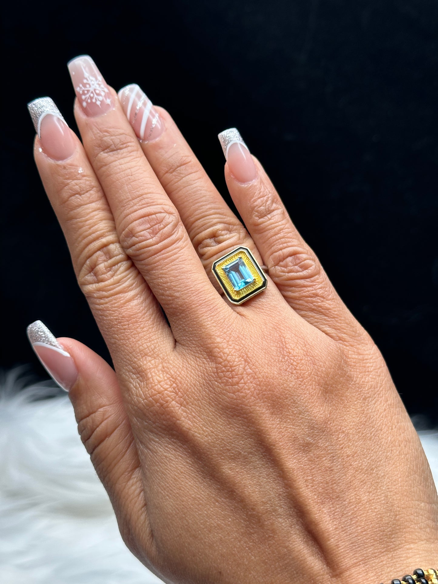 Blue London Topaz Gemstone Ring – Adjustable Sterling Silver Ring | Elegant Natural Gemstone Jewelry