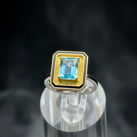 Blue London Topaz Gemstone Ring – Adjustable Sterling Silver Ring | Elegant Natural Gemstone Jewelry