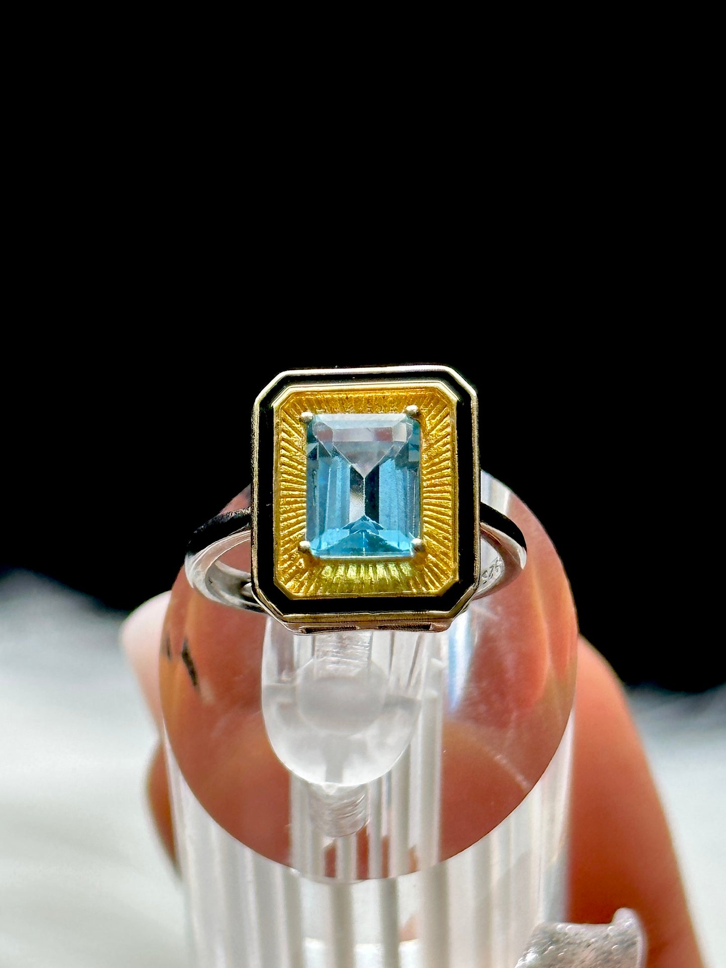 Blue London Topaz Gemstone Ring – Adjustable Sterling Silver Ring | Elegant Natural Gemstone Jewelry