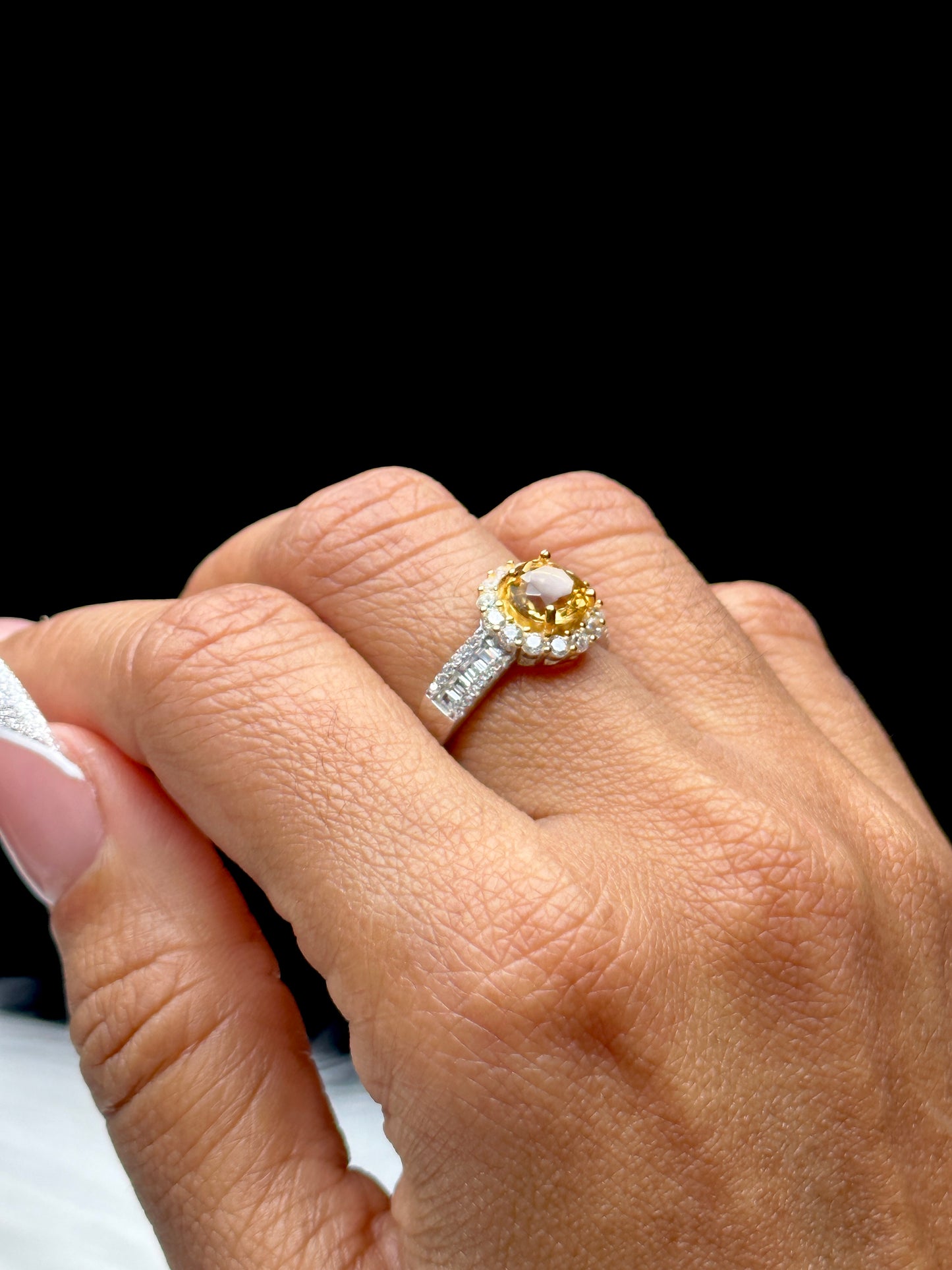 Natural Citrine Crystal Ring – Adjustable Sterling Silver Gemstone Ring