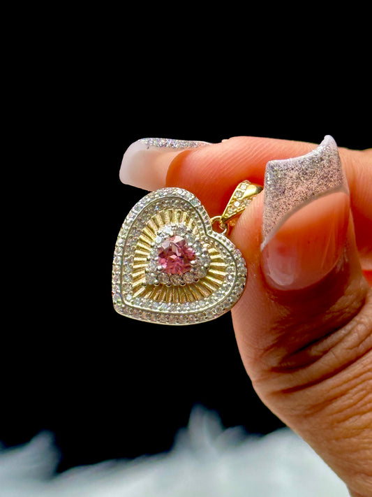 Natural Pink Tourmaline Heart Pendant – Sterling Silver Gemstone Necklace Charm