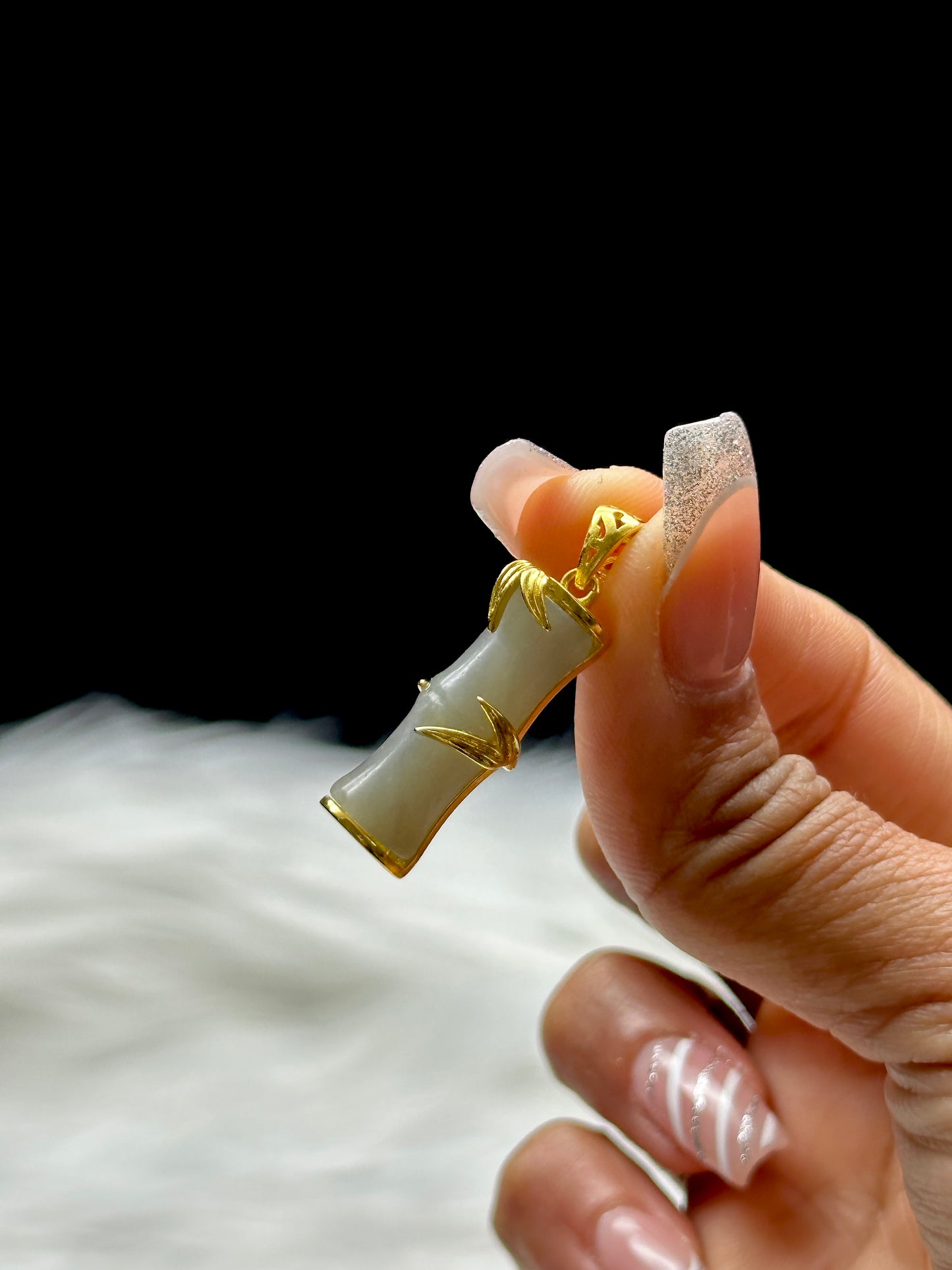 Natural Jade Pendant – Sterling Silver with 18K Gold Plating | Elegant Healing Crystal Necklace