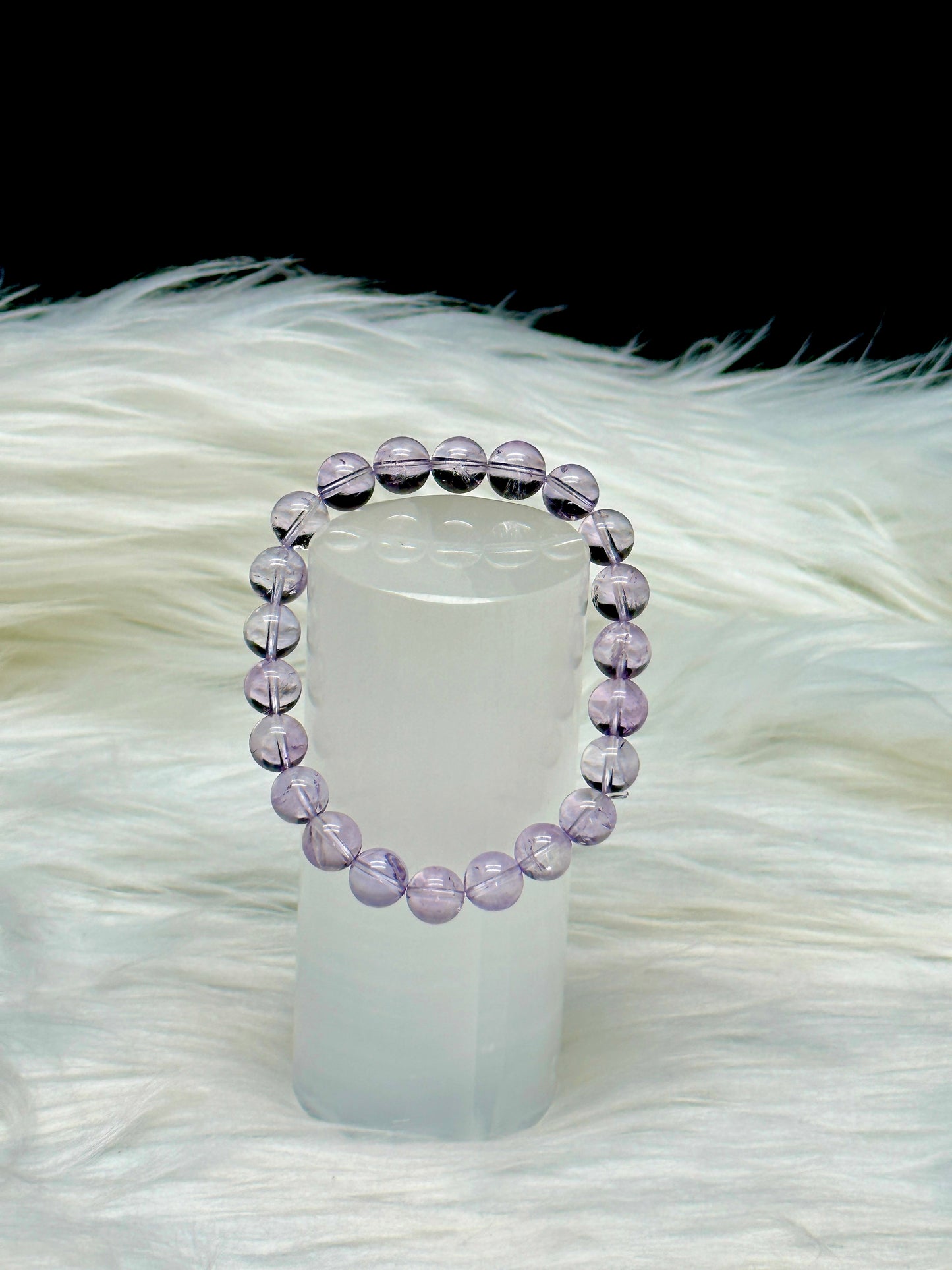 Rare Imperial Purple Topaz Crystal Bracelet – 8mm High-Quality Gemstone Beads, Stretchable Cord