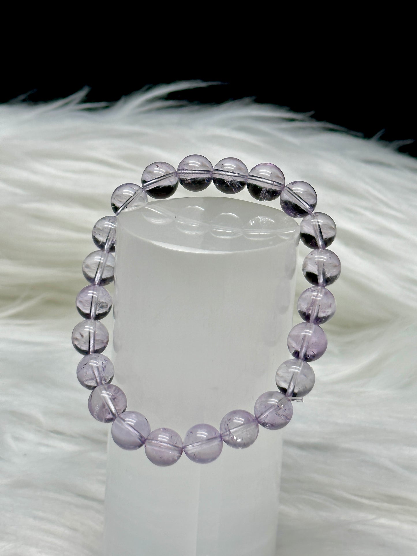 Rare Imperial Purple Topaz Crystal Bracelet – 8mm High-Quality Gemstone Beads, Stretchable Cord