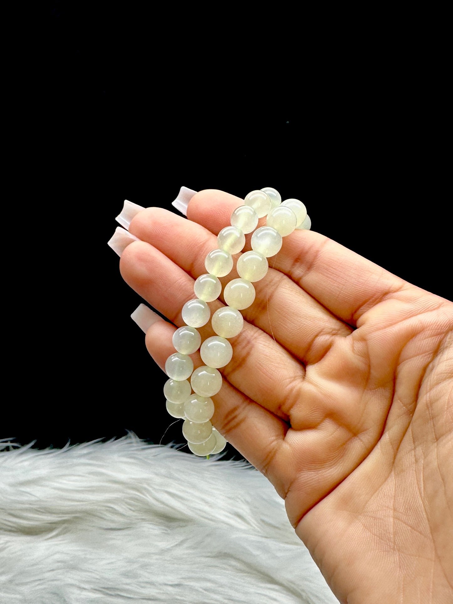 Rare Green Moonstone Bracelet – Choose 8mm or 9.5mm Beads | Calming & Intuitive Energy