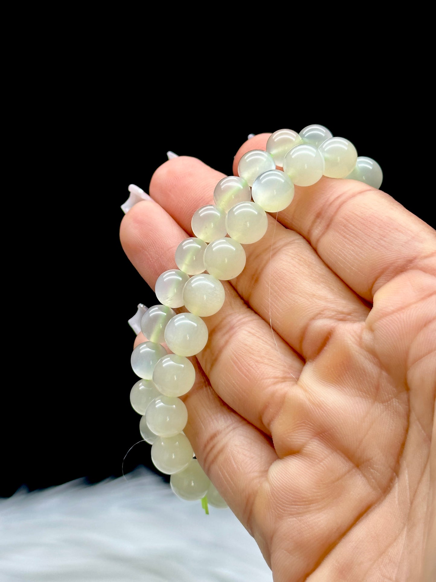 Rare Green Moonstone Bracelet – Choose 8mm or 9.5mm Beads | Calming & Intuitive Energy