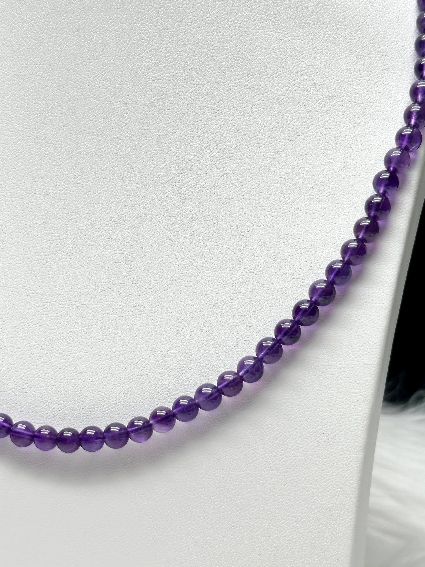High-Quality Amethyst Round Bead Necklace / 3-Layer Bracelet – Stretchable, Versatile Crystal Jewelry