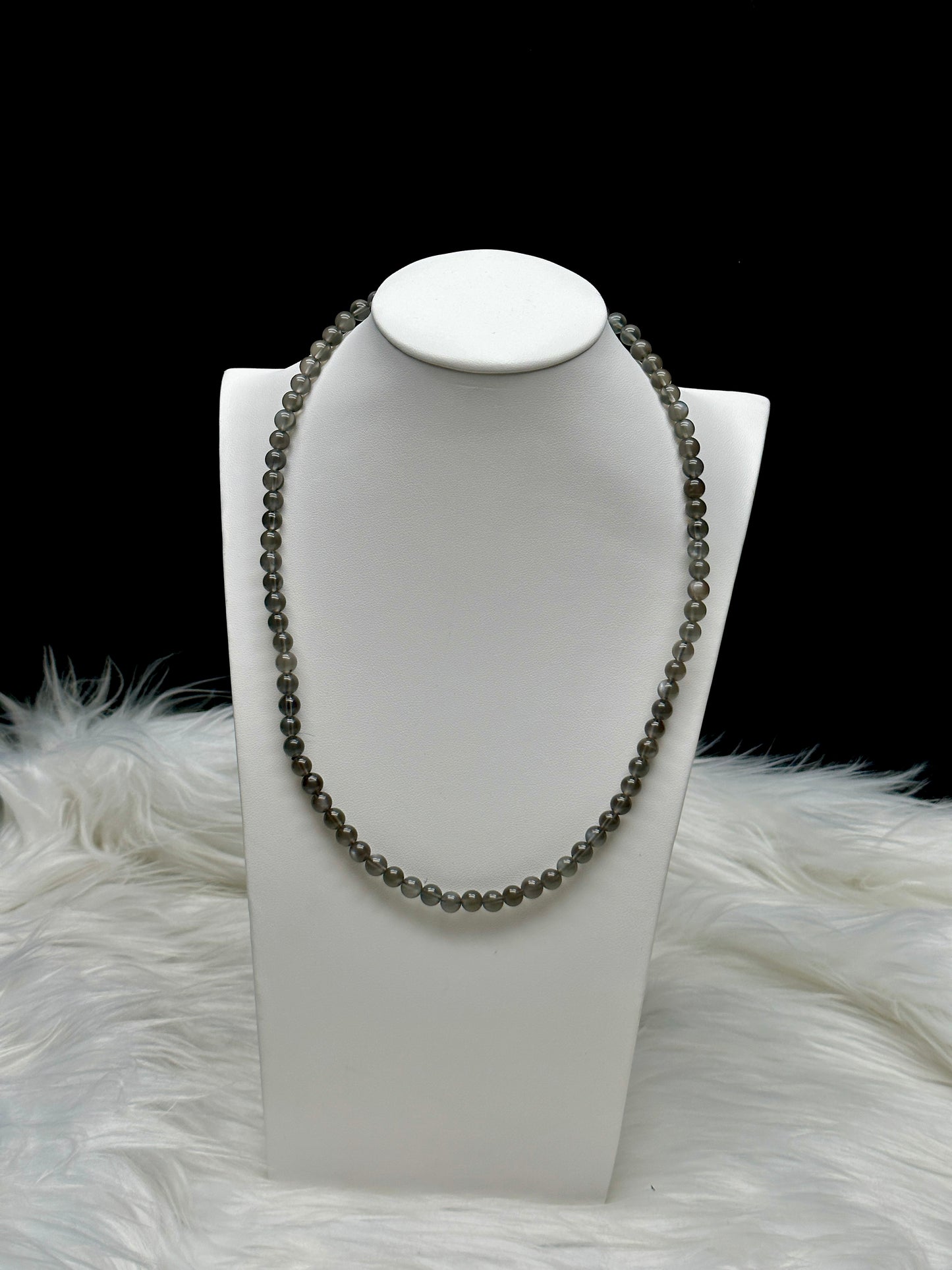 High-Quality Grey Moonstone 3-Layer Wrap Bead Bracelet – 5mm Natural Gemstone Beads, Handcrafted