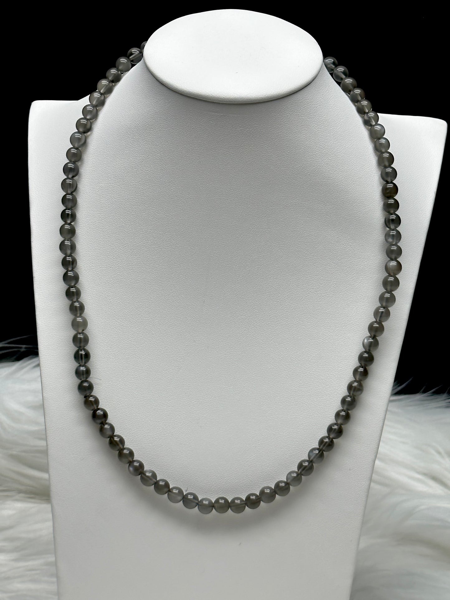 High-Quality Grey Moonstone 3-Layer Wrap Bead Bracelet – 5mm Natural Gemstone Beads, Handcrafted